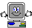 Animated computer waving hands